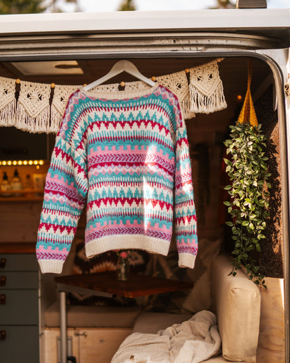 UNE SWEATER WHITE AND BLUE SMALL-MEDIUM