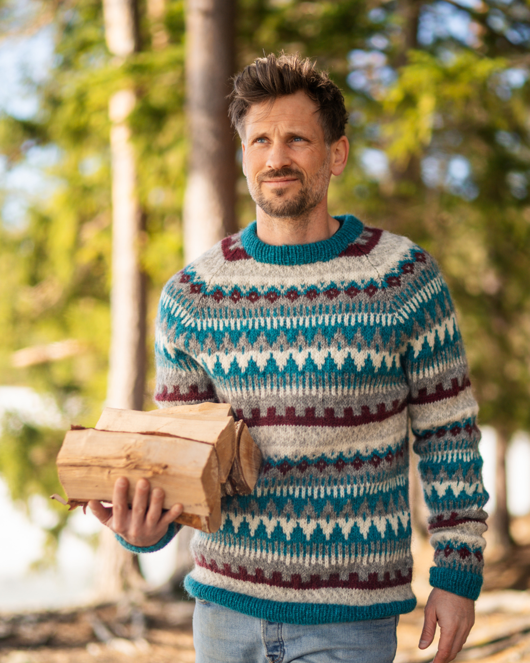 UNE RAGLAN GARNPAKKE TURKIS