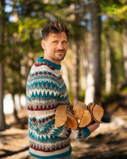 UNE RAGLAN GARNPAKKE TURKIS