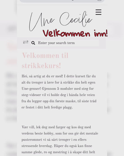 STRIKKEKURS UNE GENSER